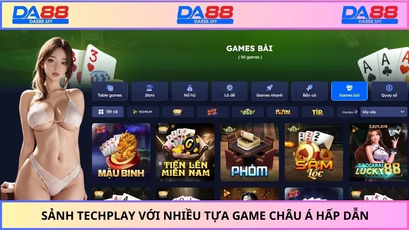 Sảnh Techplay với nhiều tựa game châu Á hấp dẫn